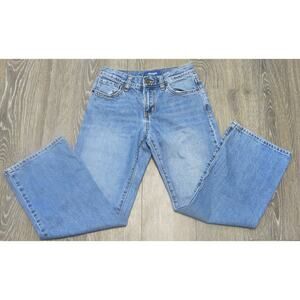 OLD NAVY Loose Jeans Adjustable Waist Boys 8 Regular Cotton Pockets Blue School